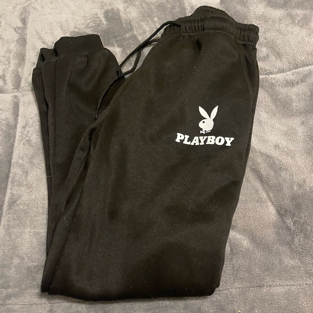 Playboy sweatpants, size L, black, mens